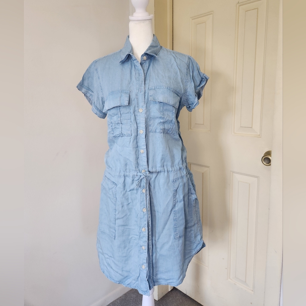 Chambray Blue Shirt Dress